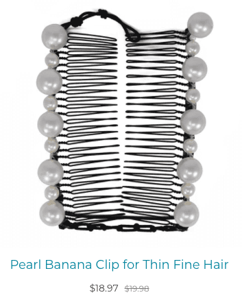 Banana Hair Clip for Weddings - Pearl