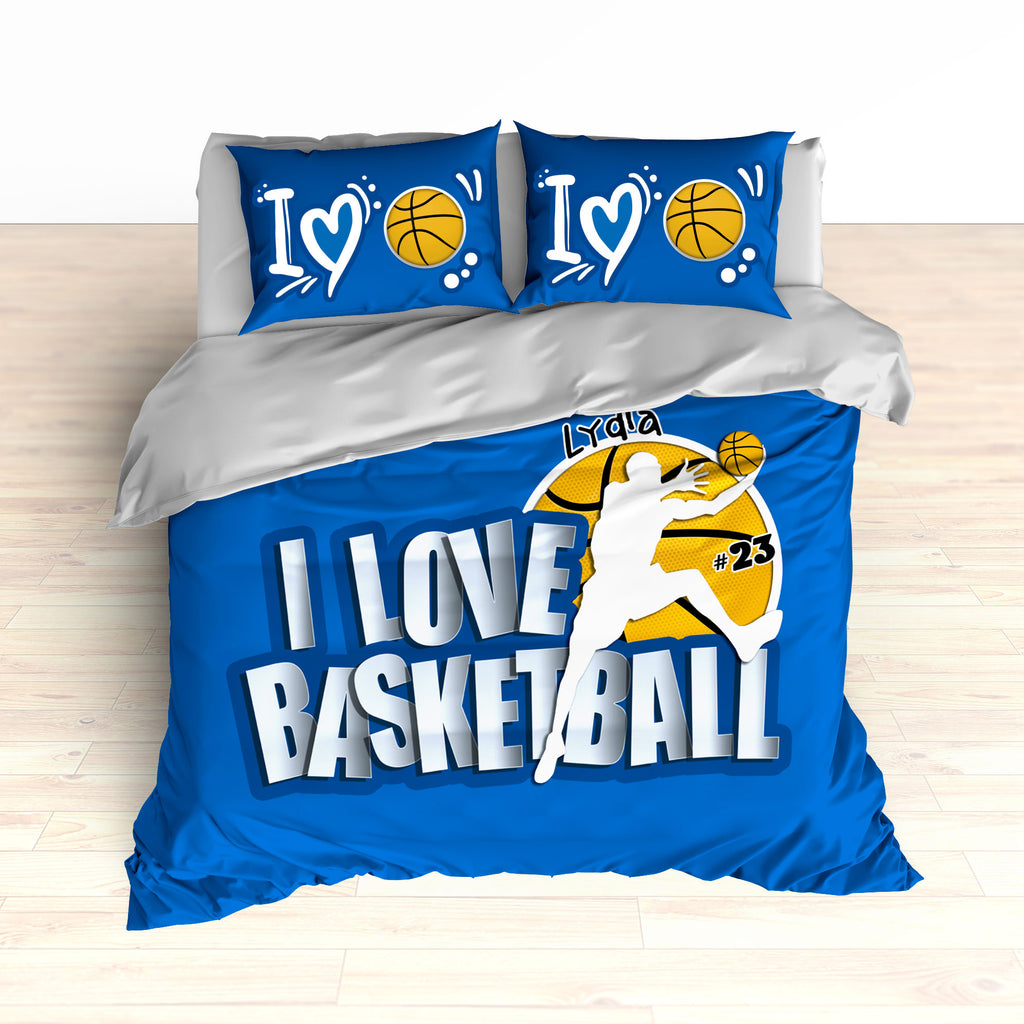 Custom Basketball Bedding Personalized I Love Basketball