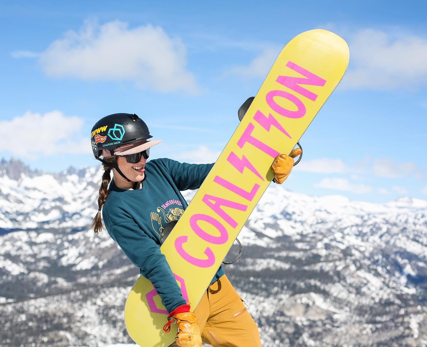 Andrea Slusarski with her Myth Snowboard