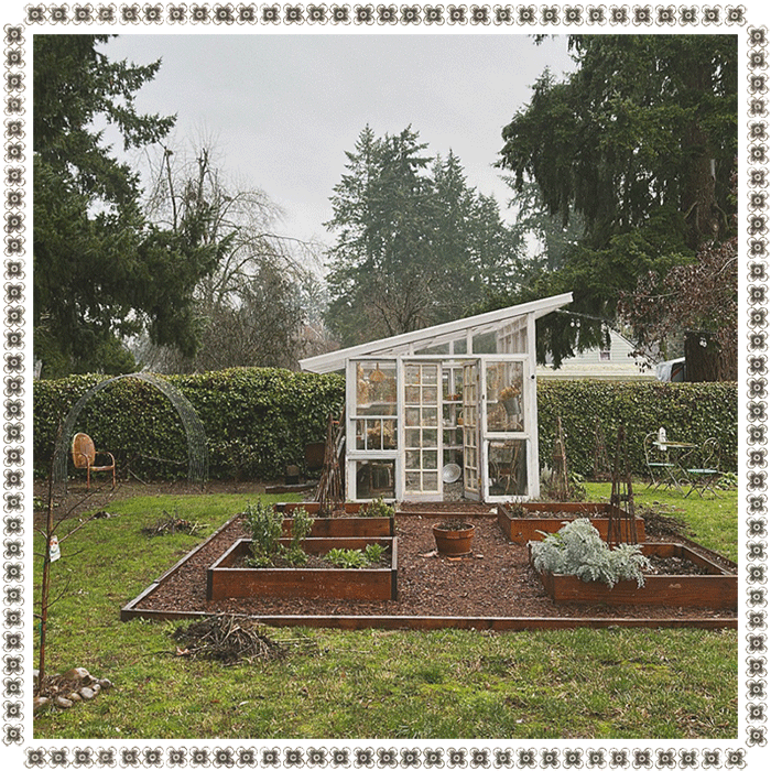 Adored Vintage Garden and Greenhouse in January