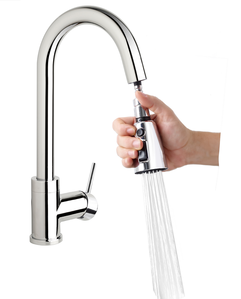 High Arc Kitchen Sink Faucet With Pull Down Swivel Spout