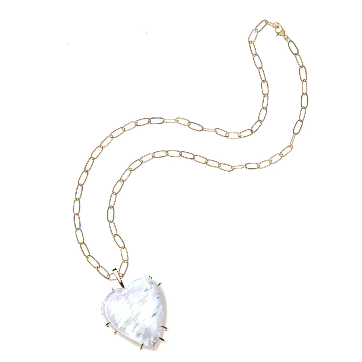 Jane Win  LOVE Carry Your Heart Pendant Necklace-Mother of Pearl