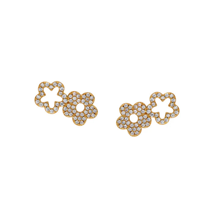 ASHA Garden Pave Climber Earring, Gold
