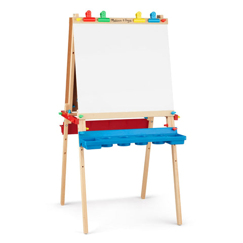 Melissa & Doug Deluxe Standing Art Easel -3 - 7 years, Dry-Erase Board,  Chalkboard, Paper Roller