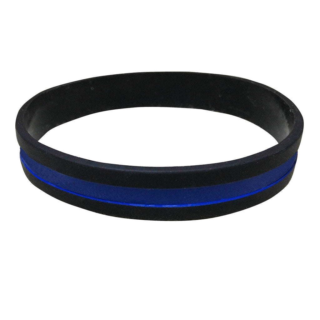Thin Blue Line Silicone Wrist Band Bracelet Wristband - Support Police ...