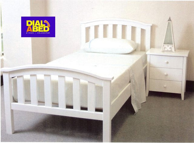 Stella King Single Slatted Panel Frame White