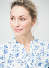 Cassie Floral Shirt - Rose Blue