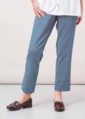 Flavia Pull On Elasticated Waist Trousers - Marl Blue