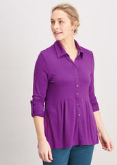 Imogen Velcro Fastening Shirt - Plum Purple