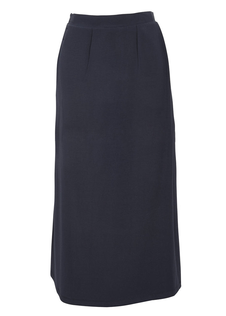 Debbie Maxi Jersey Wrap Skirt | Shibori Navy | Full Open Velcro Wrap | The Able Label