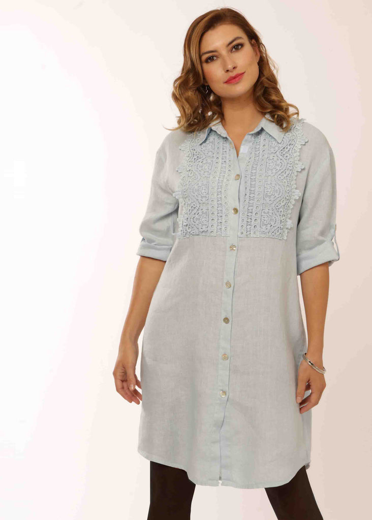 Denim Dress | VELCRO® Brand Fastening, Womens Shirt Dress, Blue