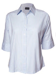 Camilla Seersucker Half Sleeve Velcro Shirt - Soft Blue