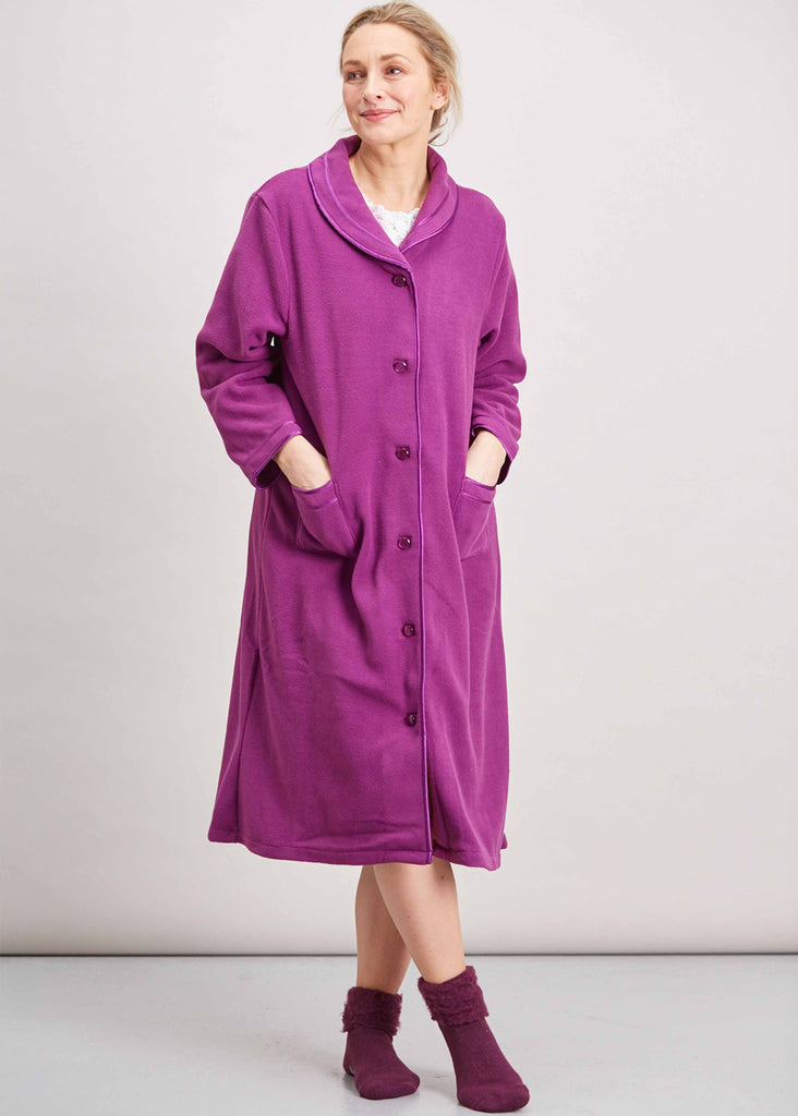 short fleece dressing gown jacket