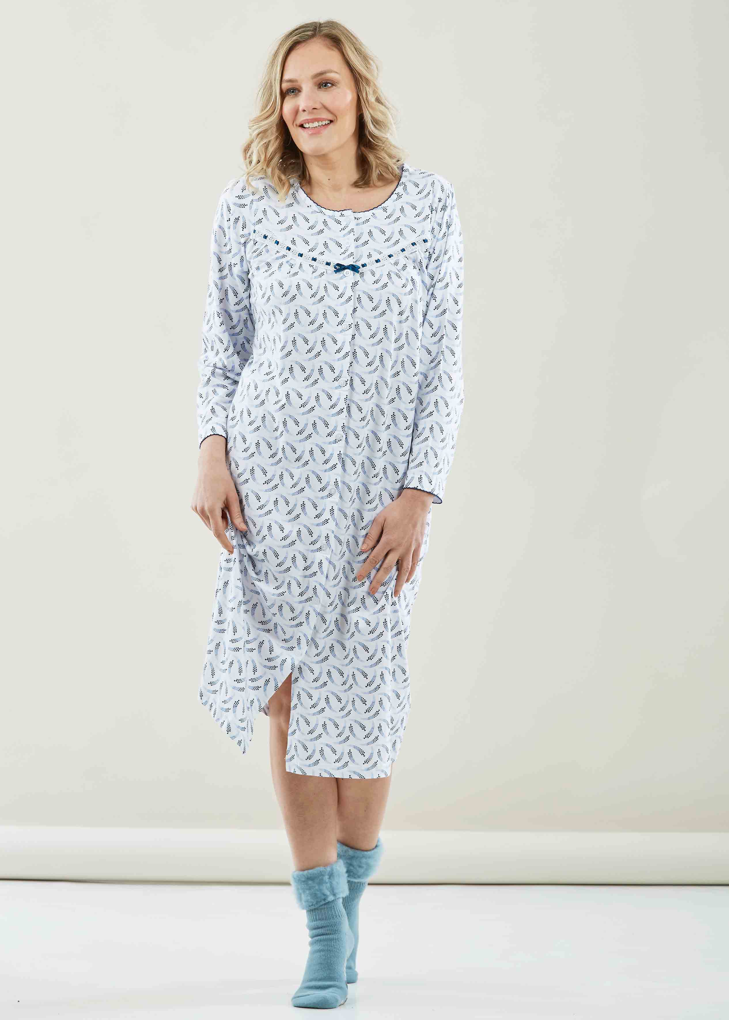 front opening cotton nightdress