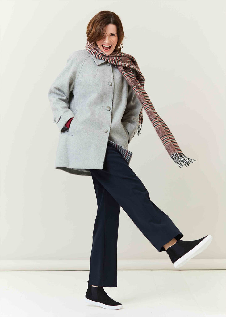 Marilyn Grey Wool Blend Coat - Velcro Fastening | The Able Label