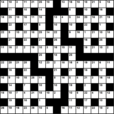 UK 15x15 codeword puzzle no.307 for publishers