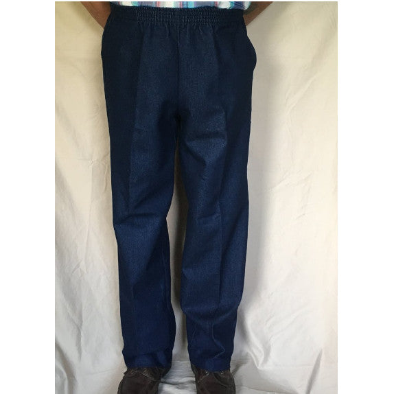 mens blue jeans with elastic waistband