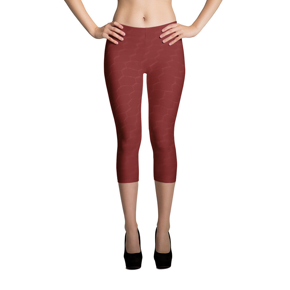 maroon capri leggings