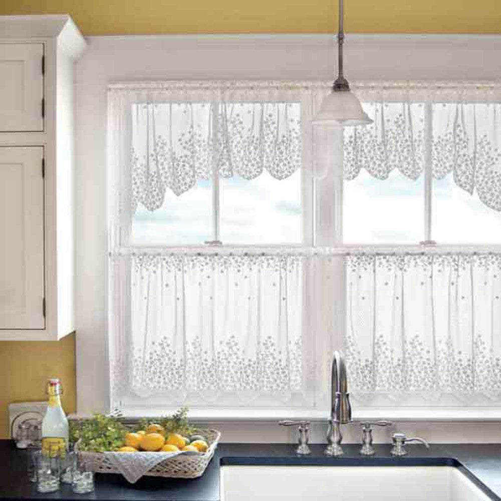 Blossom Lace Kitchen Valance And Tier Curtains Heritage Lace