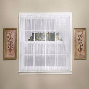 Trendy voile valance Sheer Voile Kitchen Valance Swags And Tier Curtains