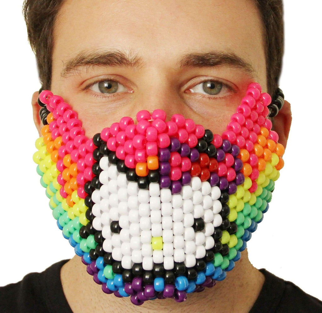 Rainbow Hello Kitty Kandi Mask - Kandi Gear