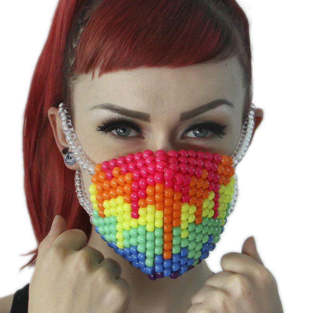 Rainbow Paintball Drip Kandi Mask 