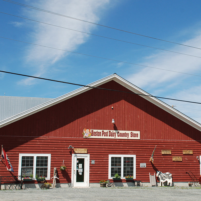 Exterior of Boston Post Dairy barn farm store