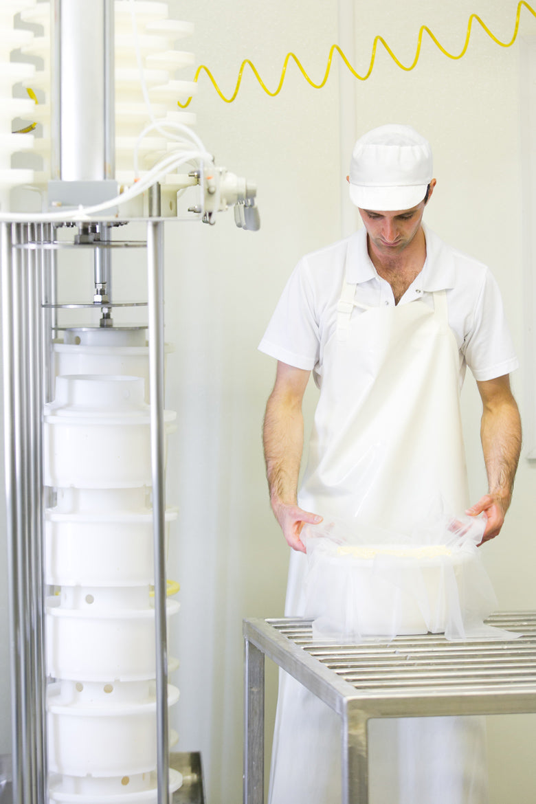 Wrapping cheese at Uplands Cheese Company