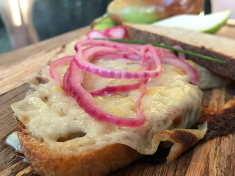 grilled cheese with two onions