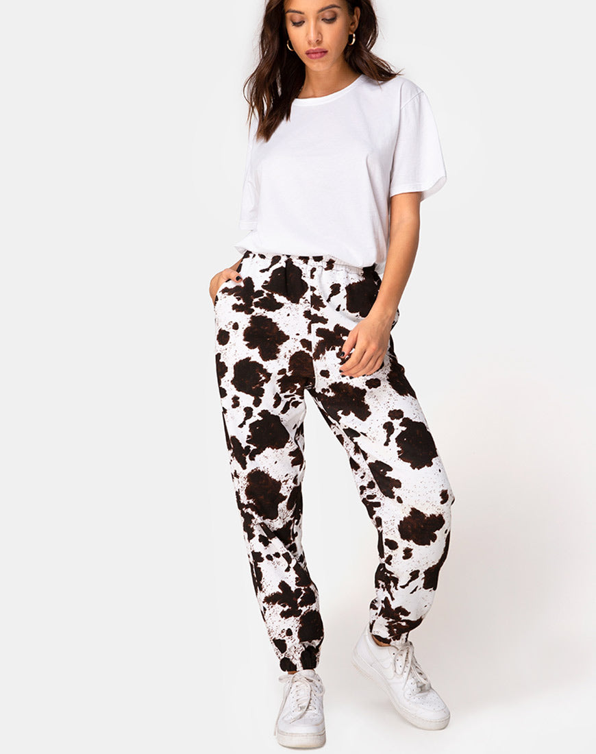 cow print joggers