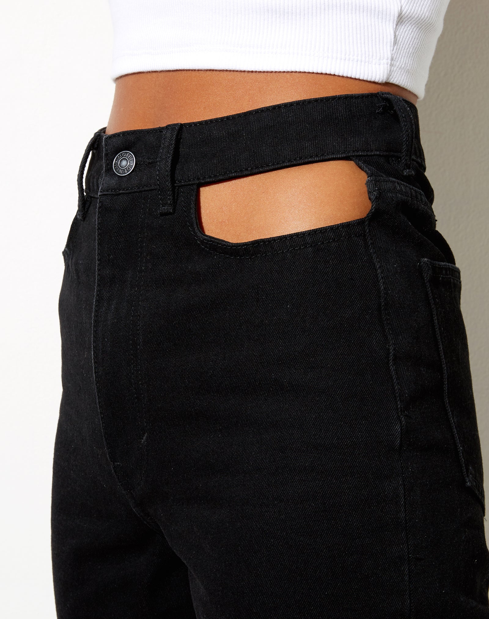 Cut Out Black Wash Straight Leg Jean | Cut Out Straight Leg Jean ...