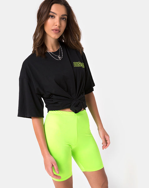 neon green bicycle shorts