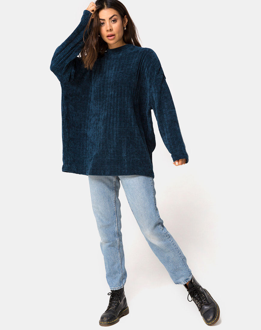 Dad Jumper in Chenille Blue – motelrocks.com