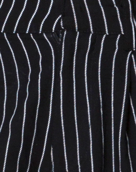 Dastan Trouser in Pinstripe Black By Motel – motelrocks.com