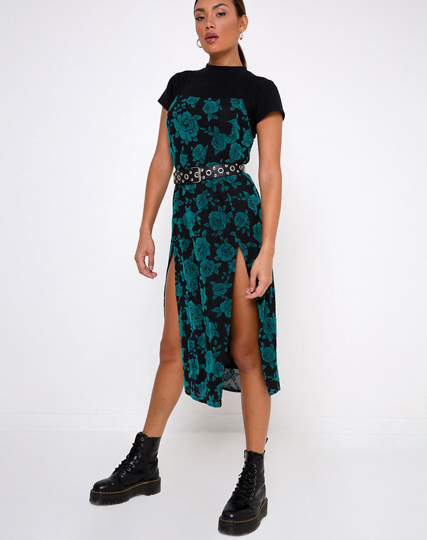 Teal Floral Dress Factory Sale, UP TO ...