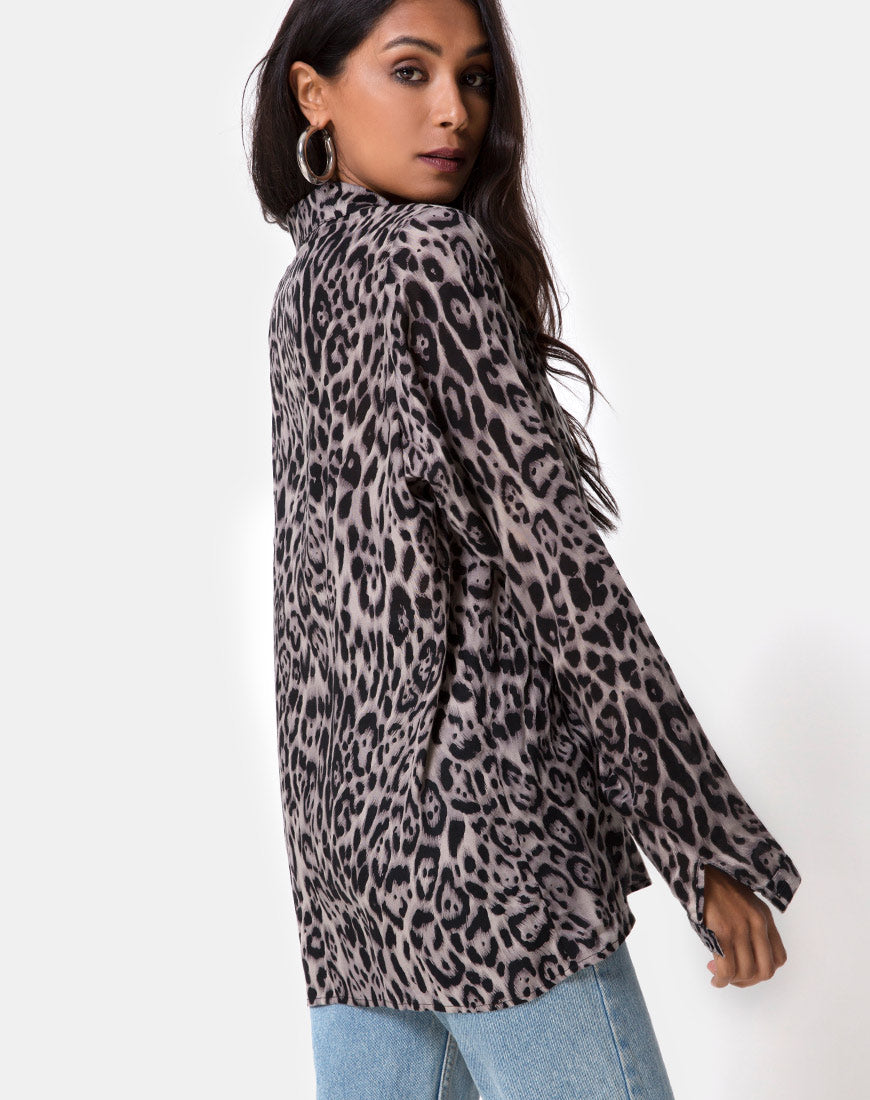 Disam Shirt in Leopard Grey – motelrocks.com