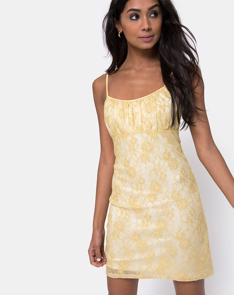 pastel yellow cocktail dress