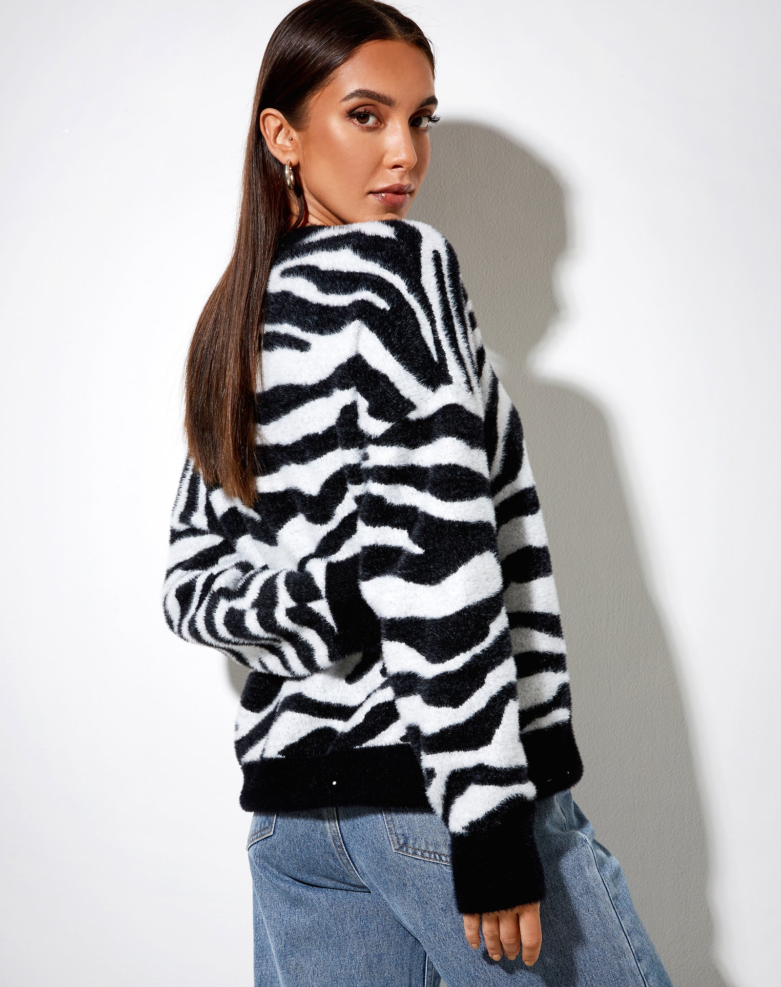 zebra knit jumper