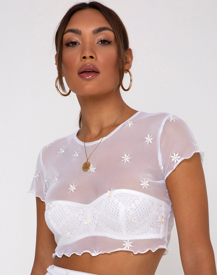 mesh daisy top