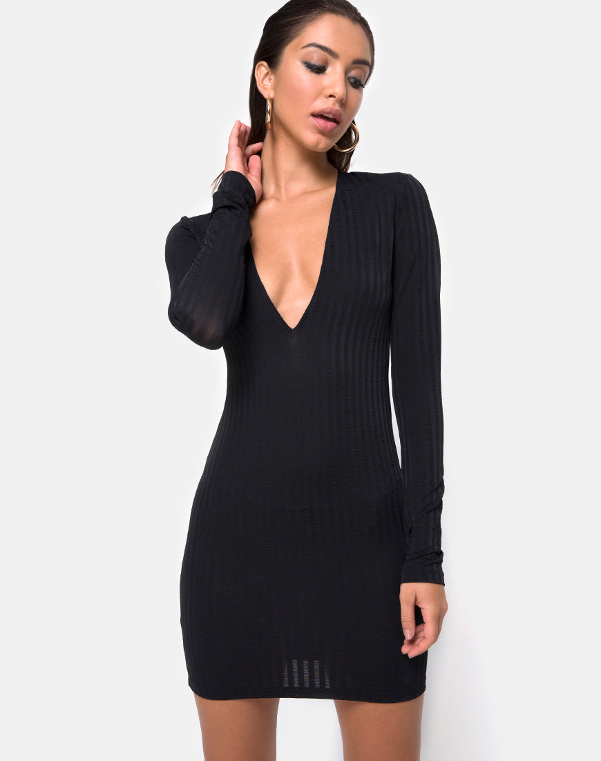 Laoda Bodycon Dress in Black – motelrocks.com