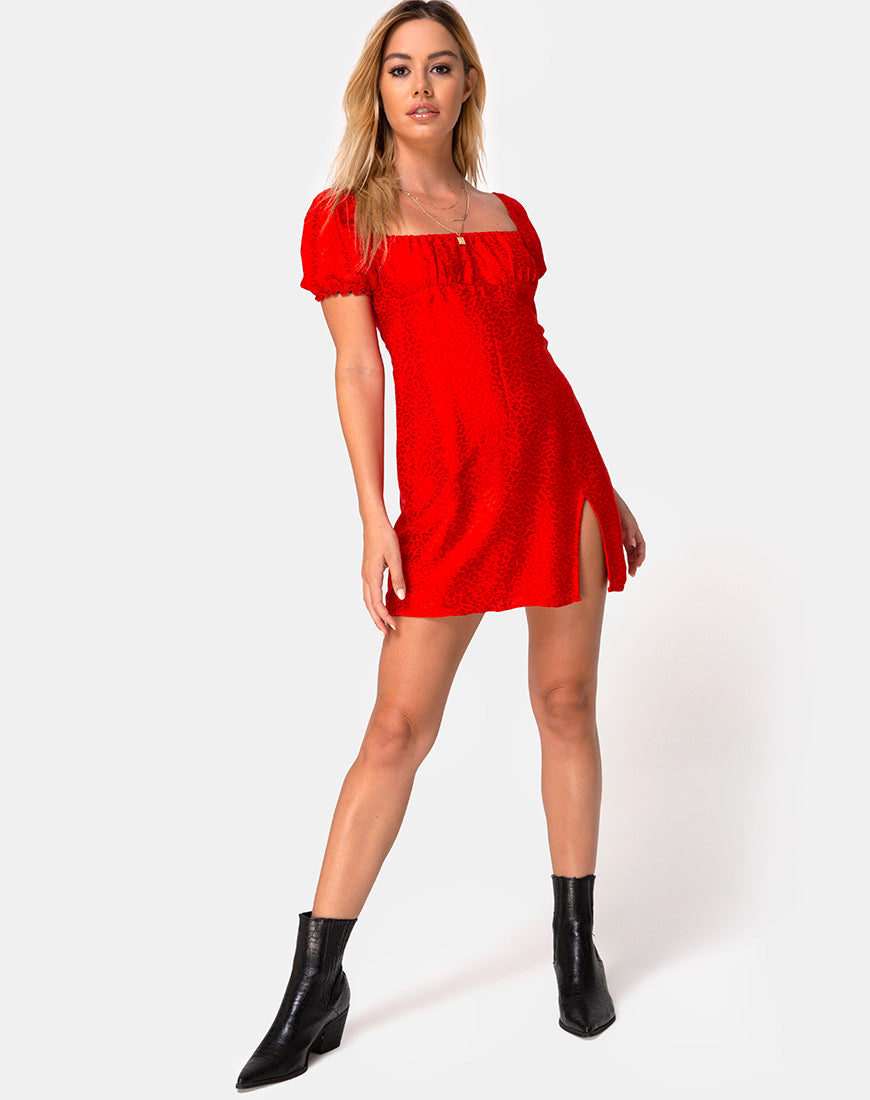 motel rocks red satin dress