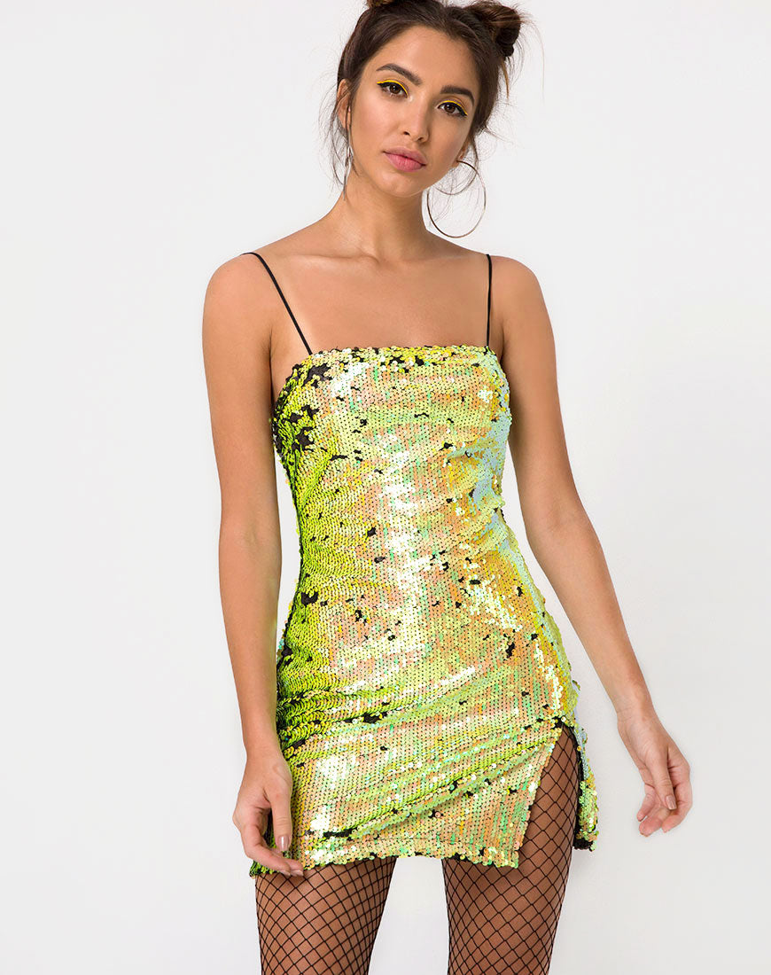 Neon Time To Shine Sequin Dress