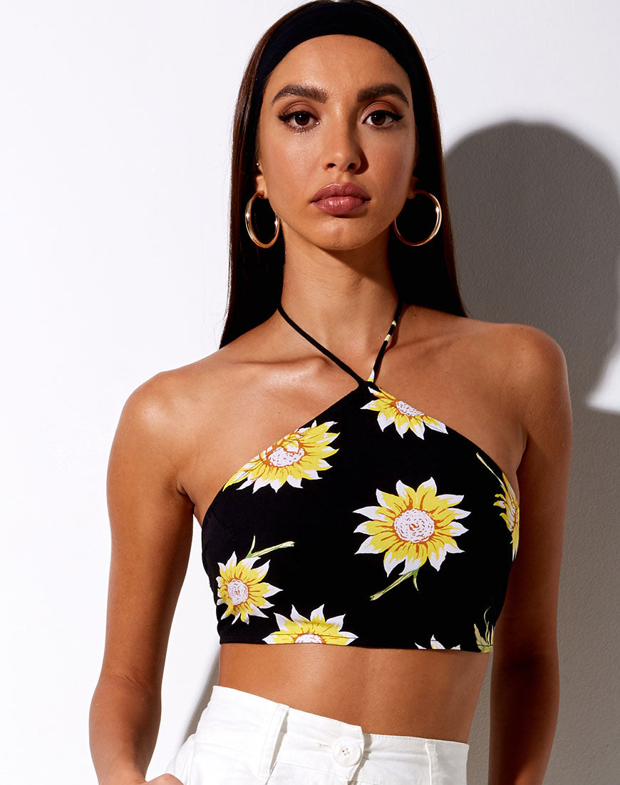 yellow and black tube top