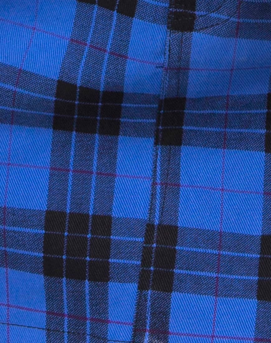 Mini Broomy Skirt in Tartan Blue – motelrocks.com