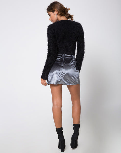 Pelmet Mini Skirt in Velvet Silver by Motel – motelrocks.com