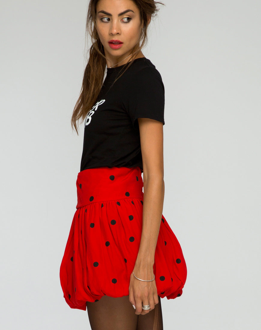 Puff Ball Skirt in Polkadot Red and Black – motelrocks.com