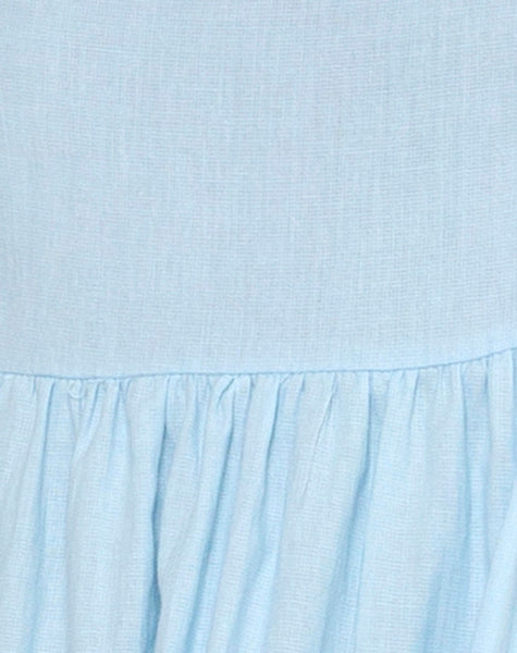 3/4 Sleeve Baby Blue Midi Dress | Rachel – motelrocks.com