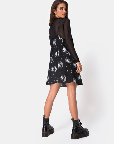 black dress with moon and stars