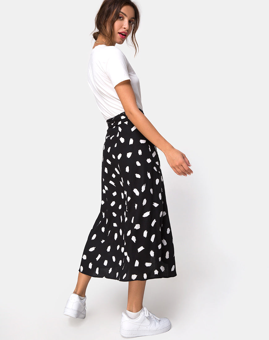 Satha Midi Skirt in Diana Dot Black – motelrocks.com