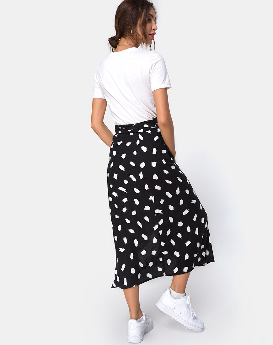 Satha Midi Skirt in Diana Dot Black – motelrocks.com